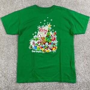 Disney Parks Mickey's‎ Very Merry Christmas Party 2016 Kids Green T-Shirt Medium